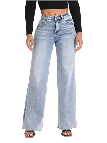 ONESO Wide Leg Jeans for Women High Waisted Stretchy Baggy Denim Pants